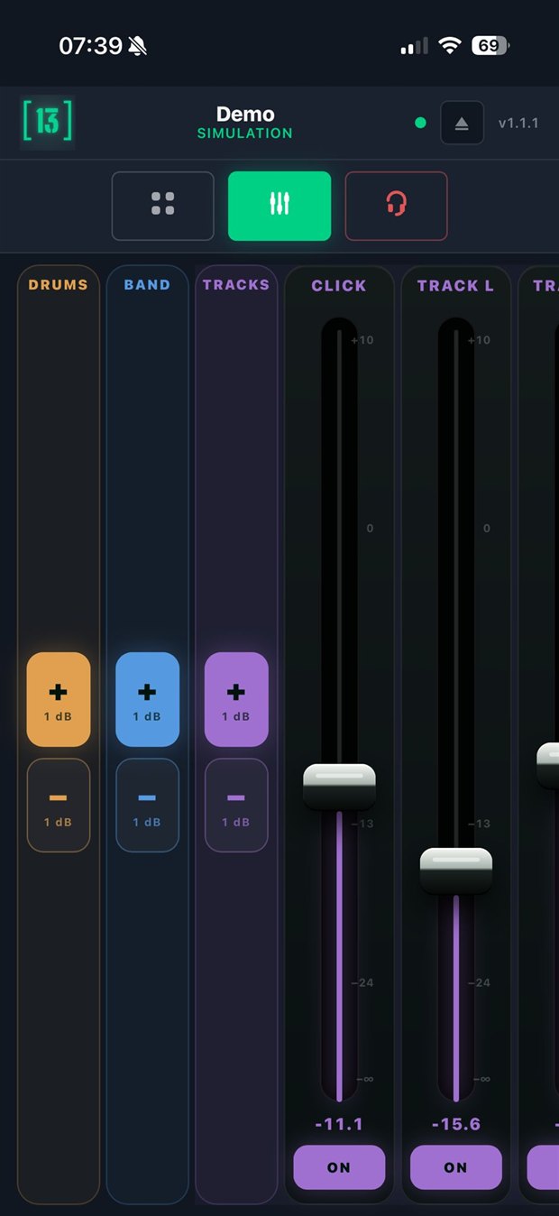 Faderr13 musician app — faders