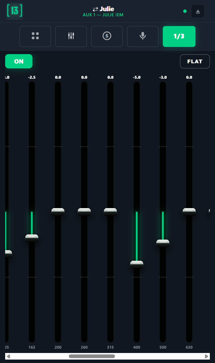 Faderr13 app — 32-band graphic EQ